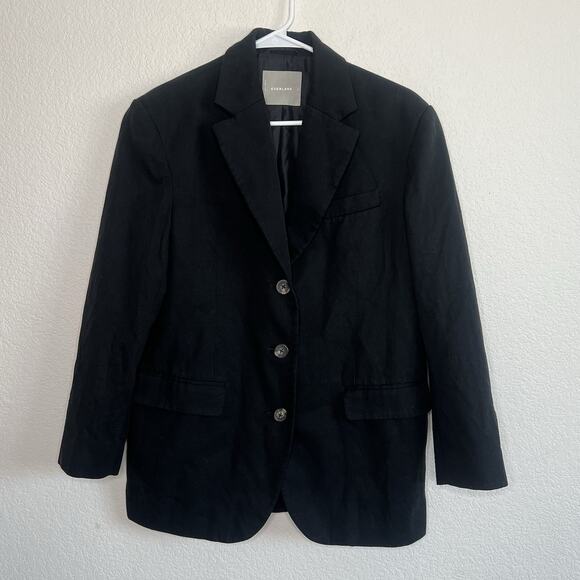 Everlane The ’80s Blazer Jacket Long Sleeve Black Women's Size 2 Oversized - Picture 8 of 11